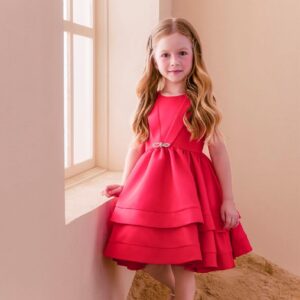 VESTIDO MALAGAH LAÇO STRASS VERMELHO