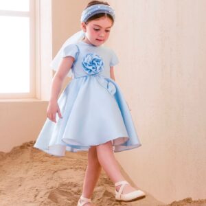 VESTIDO MALAGAH FLOR PETALA AZUL BB