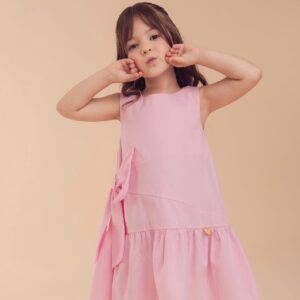 VESTIDO BB ROSA BB COM LAÇO NA LATERAL