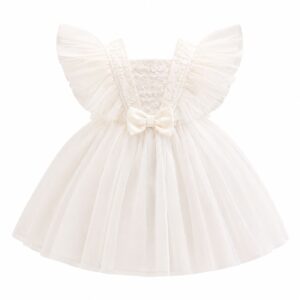 VESTIDO MERCI BRANCO COM BABADOS E LAÇO